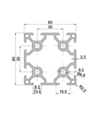 Anodisiert 4040 T kerben Sie Aluminiumverdrängung für CNC-Tabelle